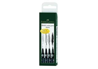 Faber-Castell Pitt Pen Set of 4 Black