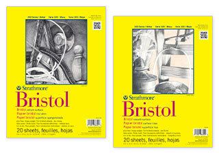 Strathmore 300 Series Bristol Vellum Pad, 9 x12 Inch, Tape Bound 20 Sheets