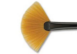 Beste Golden Taklon Short Handle Fan Blender Brush Size 4