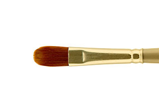 Qualita Golden Taklon Short Handle Filbert Brush Size 2