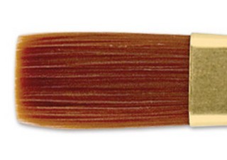 Qualita Golden Taklon Long Handle Flat Brush Size 2