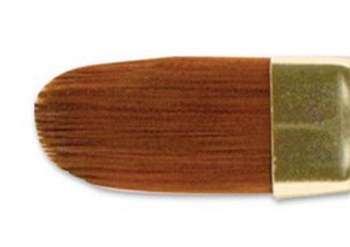 Qualita Golden Taklon Long Handle Filbert Brush Size 3