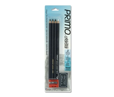 Primo Euro Blend Charcoal Pencils Pack of 4