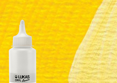 Lukas Cryl Liquid Acrylic Paint Permanent Yellow Light 250ml Bottle