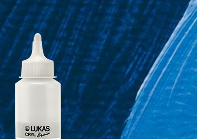 Lukas Cryl Liquid Acrylic Paint Phthalo Blue 250ml Bottle