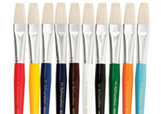 1st Impressions Elementary Color Chubby Flat Brushes 10 Pack