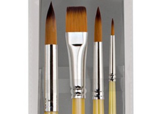 Creative Inspirations Dura-Handle Short Handle 4 Set Mixed Brushes