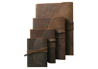 Old World Leather Soft Cover Dark Brown Sketch Book With Flap 5.7x8.3