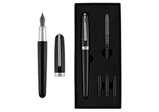 Goldenritt Sketchwriter Rockwell Fountain Pen Matte Black/Silver Med. Nib