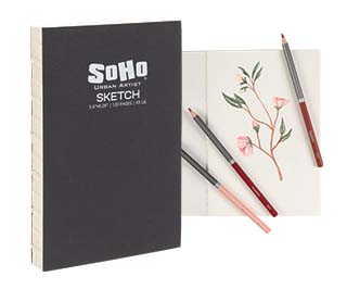 SoHo Open Bound Sketch Pad 5.6x8.26 Soft White Paper