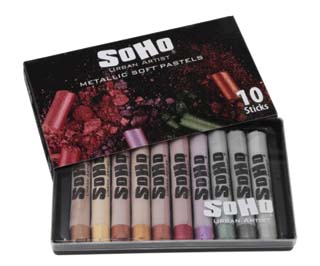 SoHo Artists Soft Pastel Set of 10 Metallic Colors
