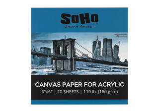 SoHo Acrylic Canvas Paper Pad 180 gsm 6x6 in. (20 Sheets)