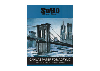 SoHo Acrylic Canvas Paper Pad 180 gsm 9x12 in. (20 Sheets)