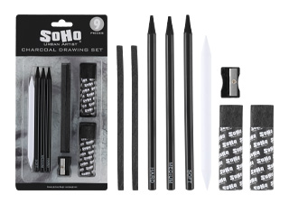 SoHo Charcoal 9 Piece Drawing Set