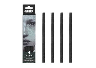 SoHo Vine Charcoal Pack of 4 Extra Soft Square Sticks