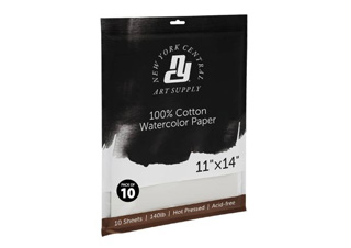 New York Central Watercolor Paper 10 Pack 140 lb. Hot Press 11X14