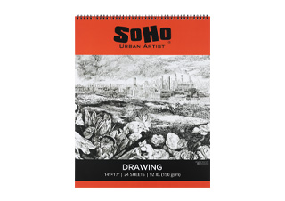 SoHo Drawing Paper 92 lb. Spiral Pad  14X17
