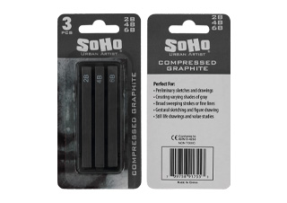 SoHo Compressed Graphite Stick Set of 3 (2B/4B/6B)