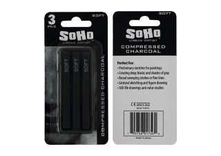 SoHo Compressed Charcoal Pack of 3 Soft