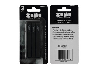 SoHo Compressed Charcoal Pack of 3 Hard