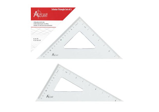 Acurit Triangle Set One Each: 8 in. 45/90 and 10 in. 30/60/90 Degrees