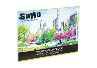 SoHo Watercolor Paper Block 140 lb. Cold Press 12x16 in. 20 Sheet