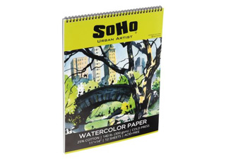 SoHo Watercolor Paper Spiral Pad 140 lb. Cold Press 16x20 in. 12 Sheet