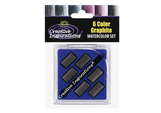 Creative Inspirations Water Soluble Graphite 6 Pan Set with Mini Brush