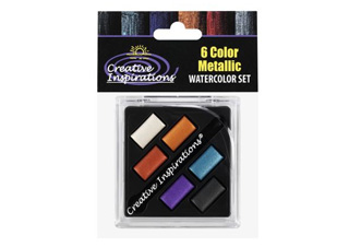 Creative Inspirations Watercolor Metallic 6 Pan Set with Mini Brush