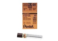 Pentel Lead 0.3mm 4H Refill 12-Count