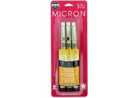 Sakura Pigma Micron Pen Set of 3 Black 005/02/08 Nibs