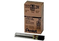 Pentel Lead 0.3mm 2H Refill 12-Count