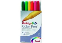 Pentel Colored Fine Pens Set of 12