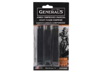 General Pencil Compressed Black Charcoal Sticks