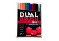 Tombow Dual Brush Pen Primary Colors Set of 10