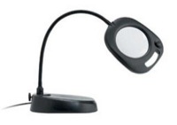 Daylight LED Floor 5 inch Magnifying Lamp in Black