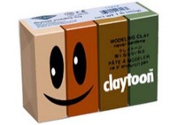 Claytoon Modeling Clay for Kids Earth Colors 4 Pack