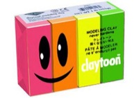 Claytoon Modeling Clay for Kids Neon Colors 4 Pack