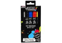 4Artist Markers Set of 5 Basic Colors - Broad Bullet Nib