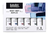 Liquitex Heavy Body Acrylic Set of 6 Muted Collection + White 59 mL Tubes