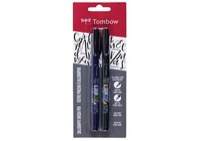 Tombow Fudenosuke Brush Pen Black 2 Pack