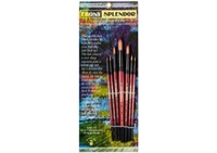 Ebony Splendor Short Handle Watercolor Round Brushes 7 Set
