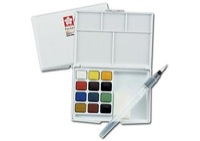 Sakura Koi Pan Watercolor Field Sketch Box 12 Set with Water Brush