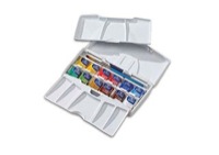Cotman Watercolor Pocket Plus Half Pan Set of 12 and Mini Brush
