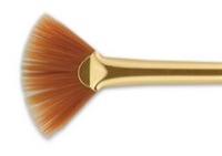Qualita Golden Taklon Long Handle Fan Brush Size 4