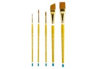 Qualita Golden Taklon Short Handle Brush Value 5 Set