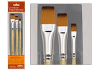 Creative Inspirations Dura-Handle Short Handle 3 Set Flat Brushes