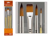 Creative Inspirations Dura-Handle Short Handle 4 Set Mixed Brushes