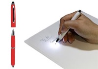 Acurit 3-in-1 Pen with LED Light and Stylus Scarlet Red