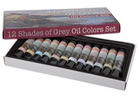 12 Shades of Grey Oil Color Set of 12 Colors&#44; 12mL Tubes